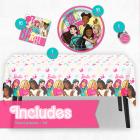 Unique Barbie 9-inch plates provide sturdy support for treats.