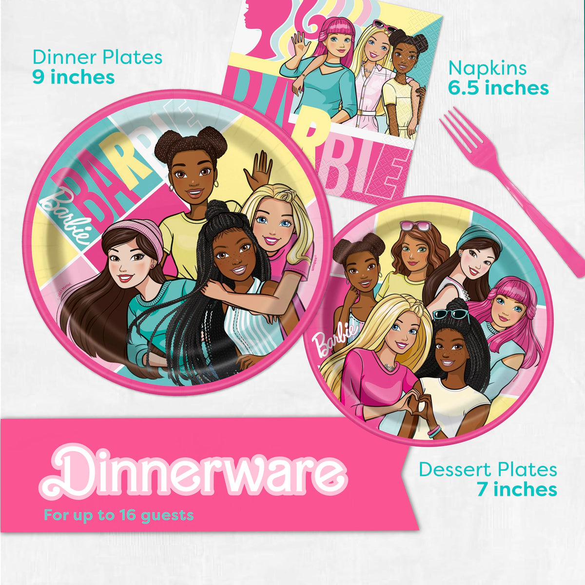 Unique Barbie 9-inch plates showcase meals with bold, kid-approved style