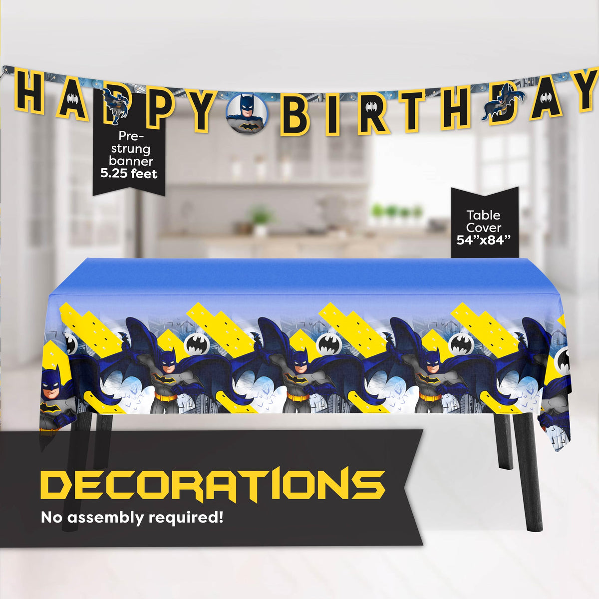 Unique Batman plates handle hearty party servings with ease.