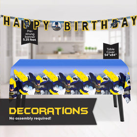 Unique Batman plates handle hearty party servings with ease.