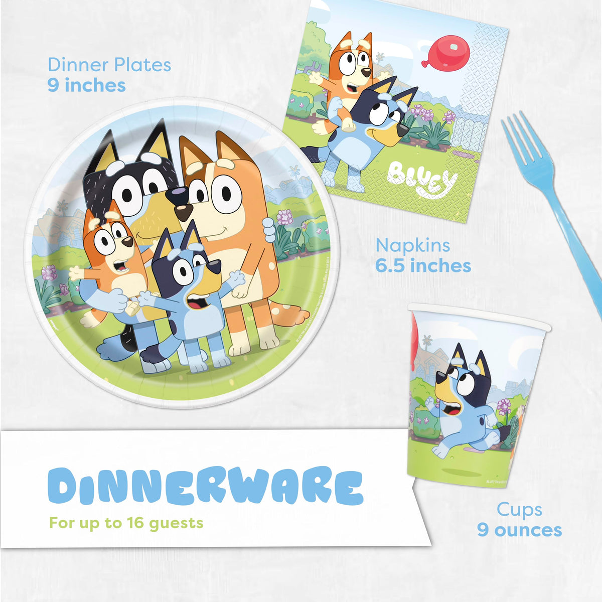 Unique Bluey cups ready for quick drinks and cleanup