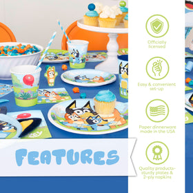 Unique Bluey napkins help wipe hands and keep messes contained