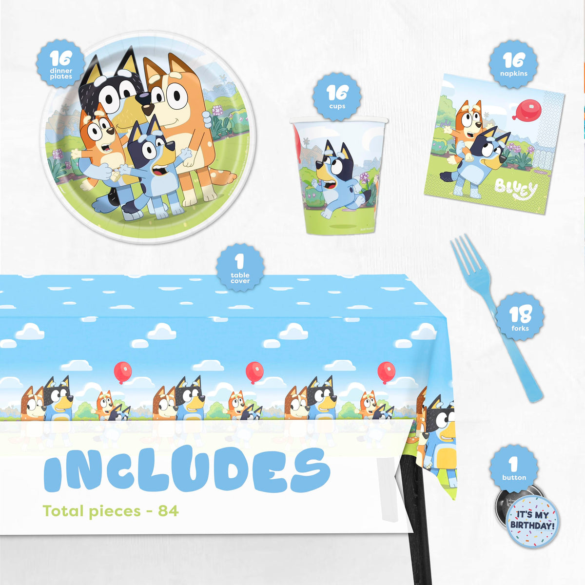 Unique Bluey plates 9-inch sturdy for party bites