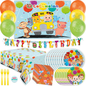 Unique CoComelon balloons set brightens the party and creates a fun centerpiece.