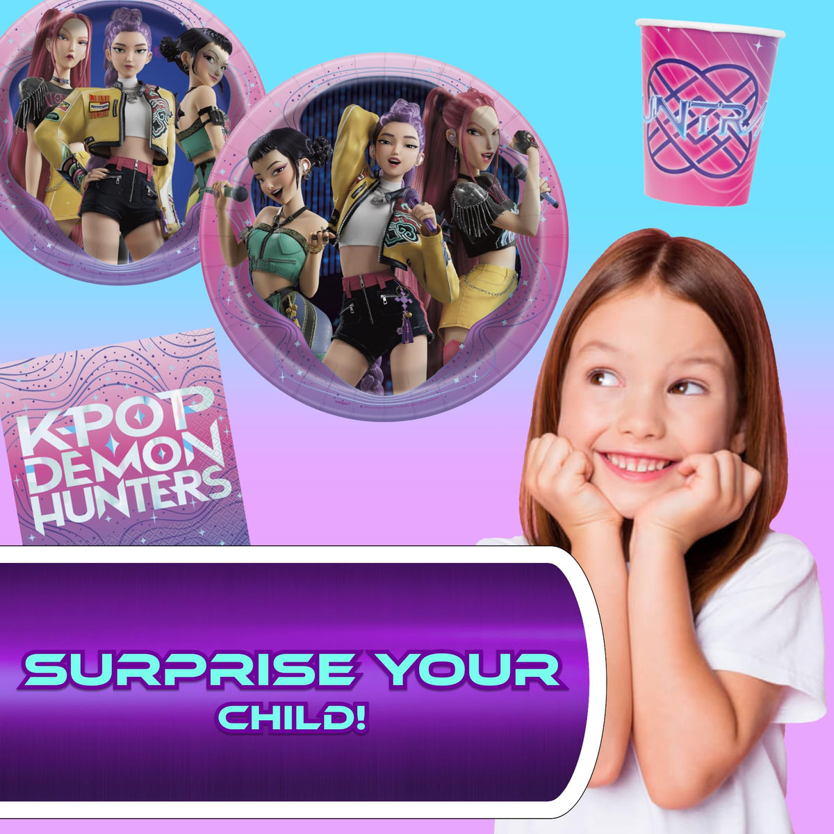 Unique K-Pop Demon Hunters classroom party setup ideal for group events