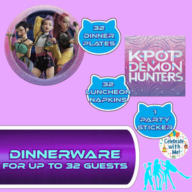 Unique K-Pop Demon Hunters luncheon napkins complementing party theme and quick cleanup