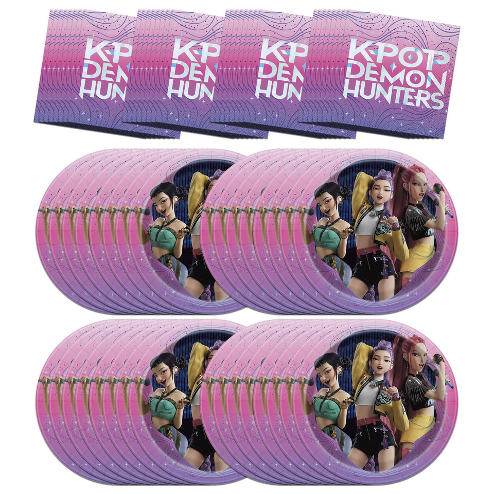 Unique K-Pop Demon Hunters plates 9-inch in festive setup for easy serving
