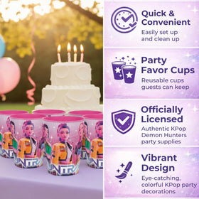 Unique KPop Demon Hunters cups serving as reusable party favors