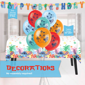 Unique Lilo and Stitch balloons create a festive atmosphere and easy centerpiece ideas