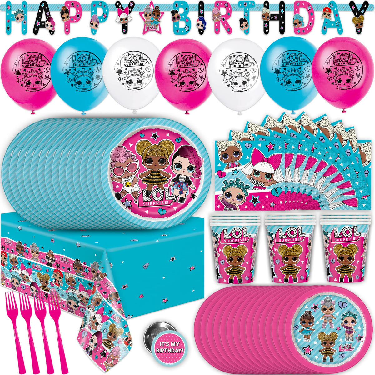 Unique LOL banner decor for a bright birthday party entrance