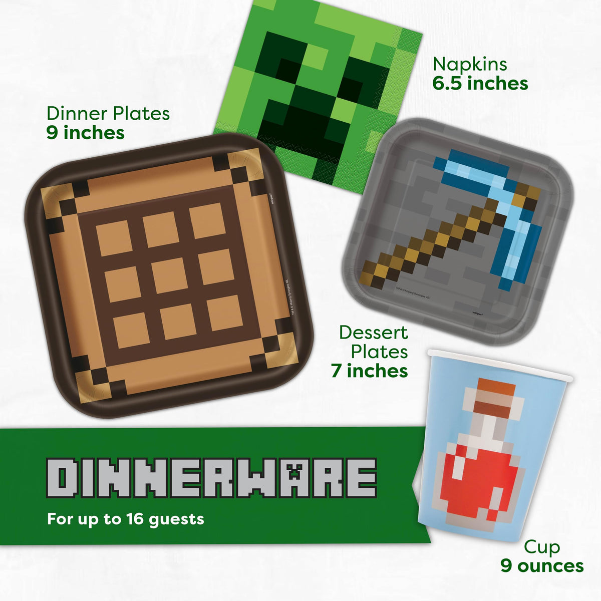 Unique Mega Minecraft balloons brighten the room and photo opportunities