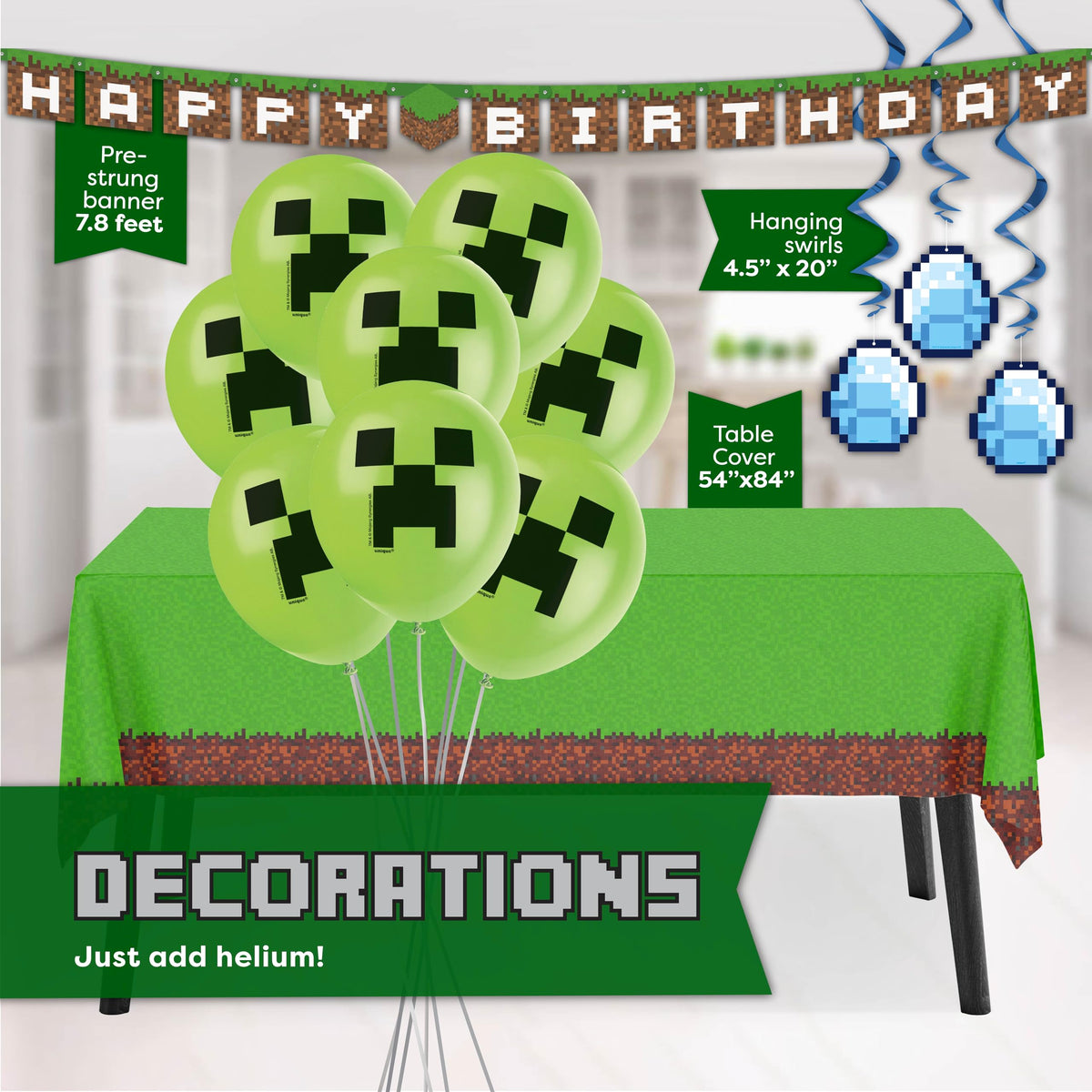 Unique Mega Minecraft banner creates a bold party centerpiece