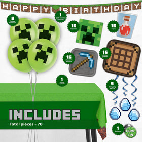 Unique Mega Minecraft 7-inch plates ideal for cupcakes and snacks