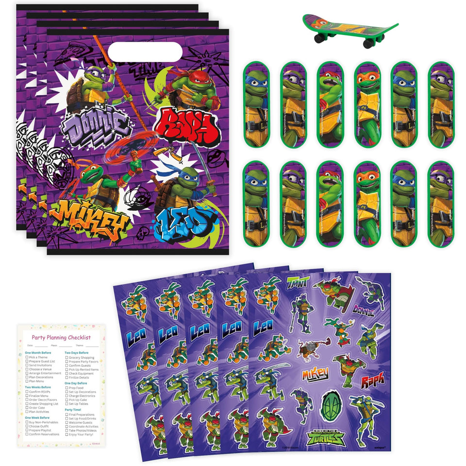 Unique Ninja Turtle party favors pack: bags for quick gifting to guests.