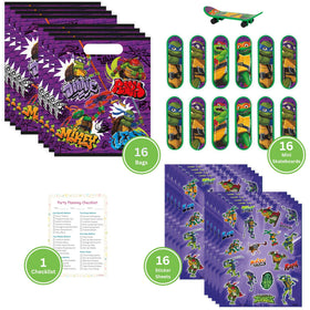 Unique Ninja Turtle sticker sheets to personalize favors and entertain kids.