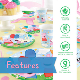 Unique Peppa Pig cups for spills-free drinks and quick mingling