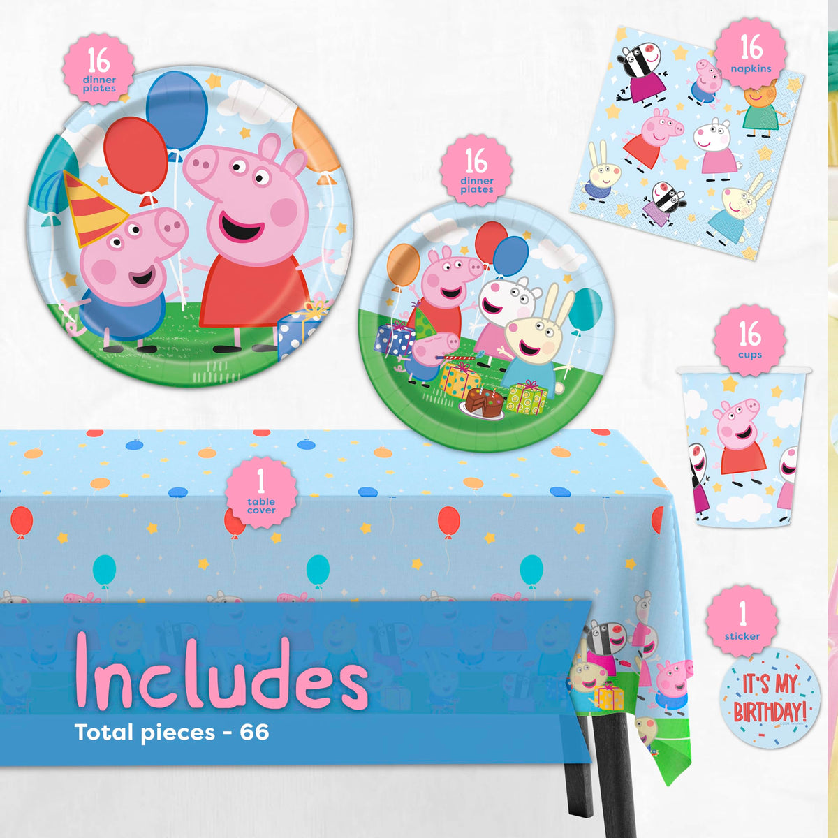 Unique Peppa Pig large plates for main courses and pizza servings