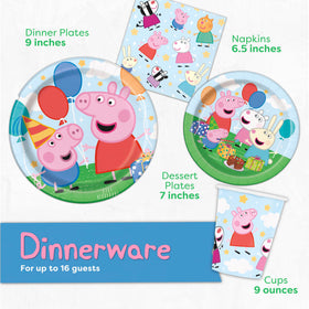 Unique Peppa Pig napkins add a playful touch while catching spills