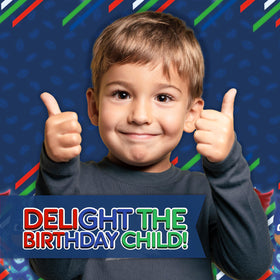 Unique PJ Masks 'It's My Birthday' button to highlight the celebration.