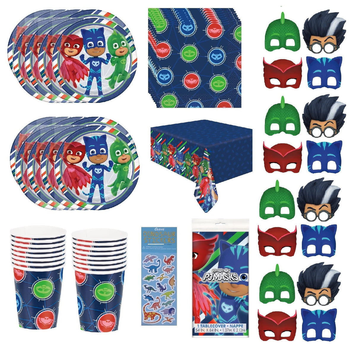 Unique PJ 9-inch plates on a bright party table for easy serving.