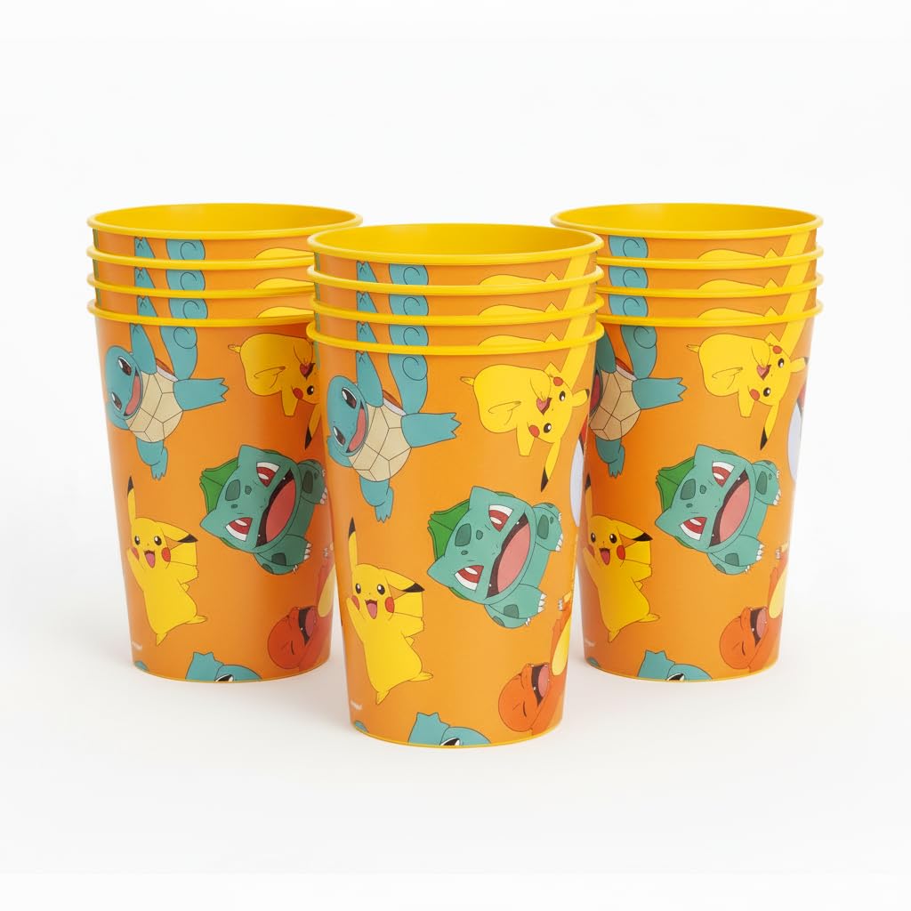 Unique Pokémon 12-pack cups with front artwork for kids' parties