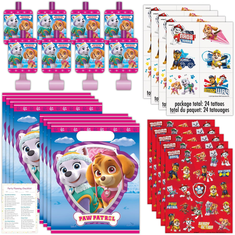 Unique Skye Paw Patrol goodie bags for party favors, durable plastic holds treats.