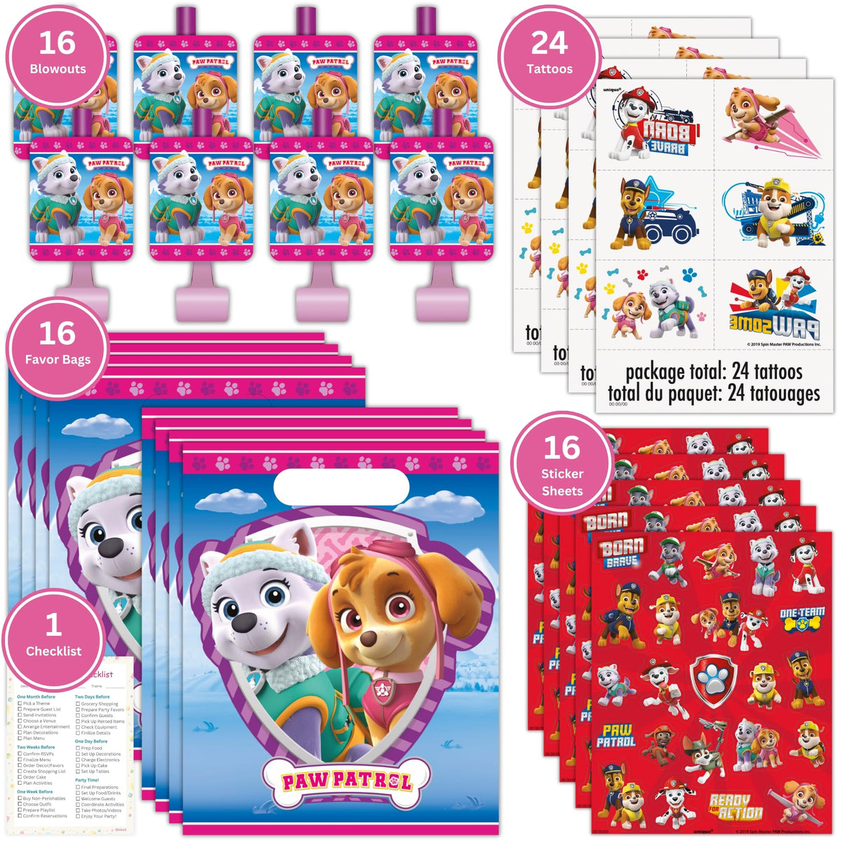 Unique Skye Paw Patrol tattoos add fun in seconds, easy to apply to kids.