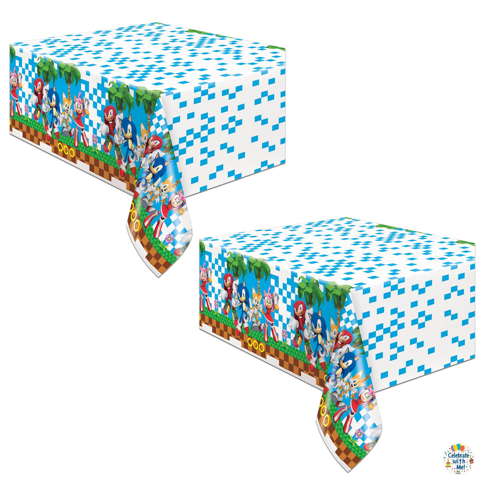 Unique Sonic table cover 54x84 for vibrant party-table coverage.
