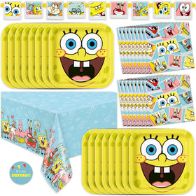 Unique Spongebob plates offer sturdy dining for a kid-friendly party.