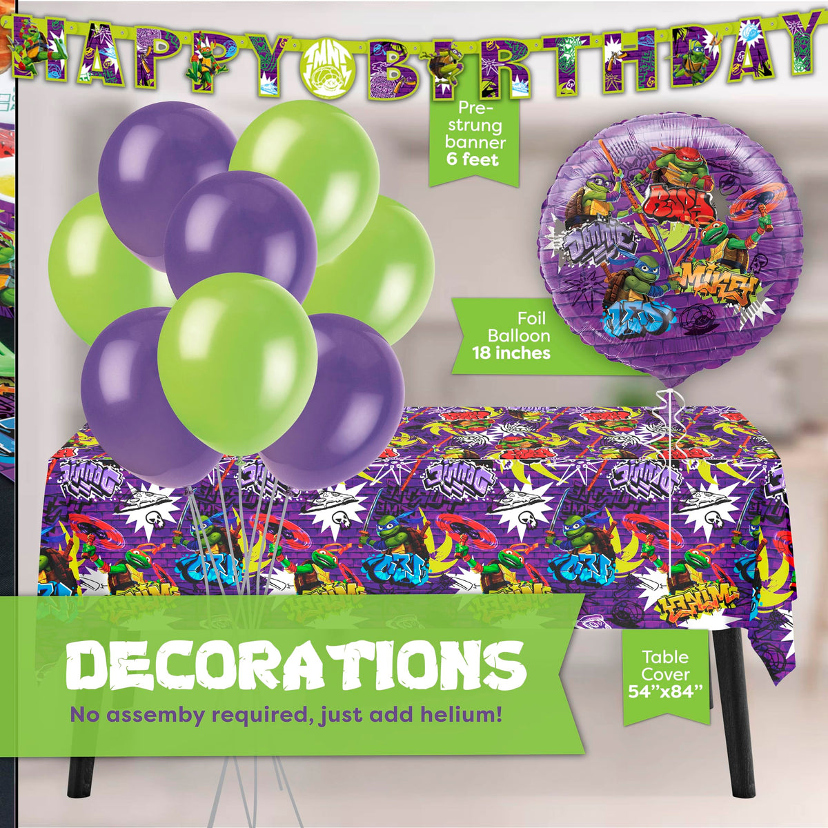 Unique TMNT latex balloons mix for colorful ceiling and ground decorations