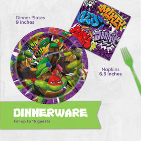 Unique TMNT 9-inch plates designed for sturdy, mess-friendly dining