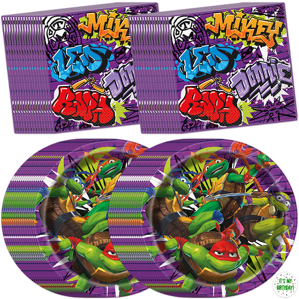 Unique TMNT plates 9-inch for sturdy, kid-friendly dining.
