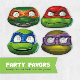 Unique TMNT turtle masks inviting kids into the ninja party moment
