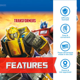 Unique Transformers napkins add color while catching spills during celebration.