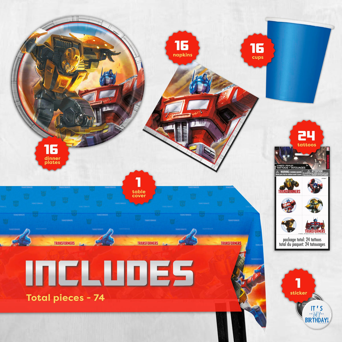 Unique Transformers plates 9-inch provide sturdy serving and quick cleanup.