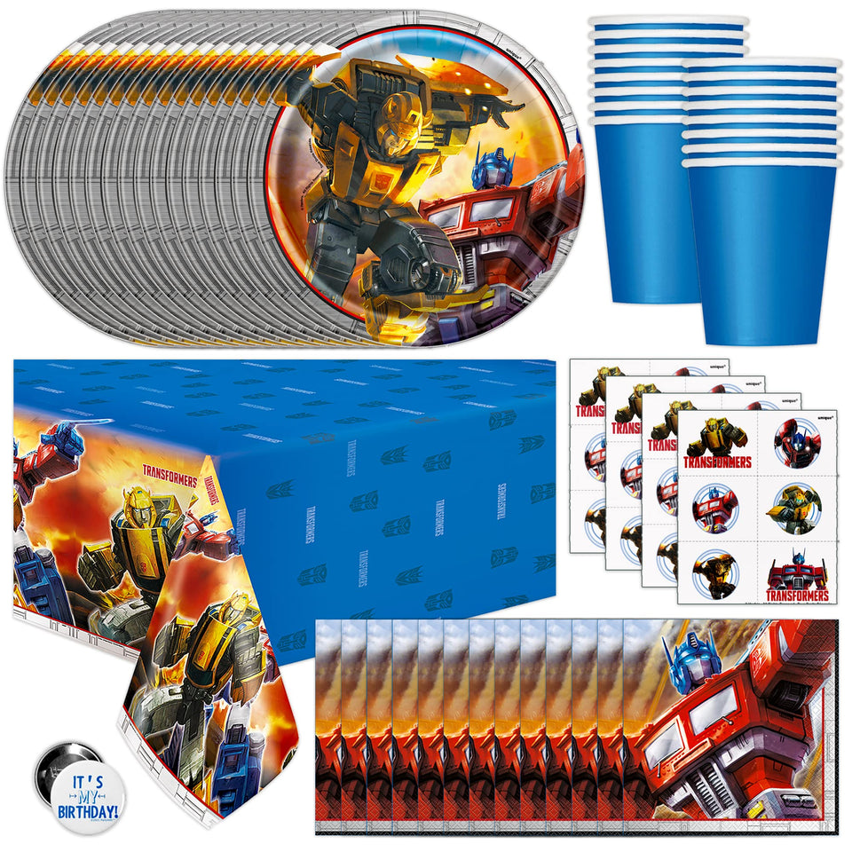Unique Transformers tablecover 54x84 enhances party setup with bold graphics.