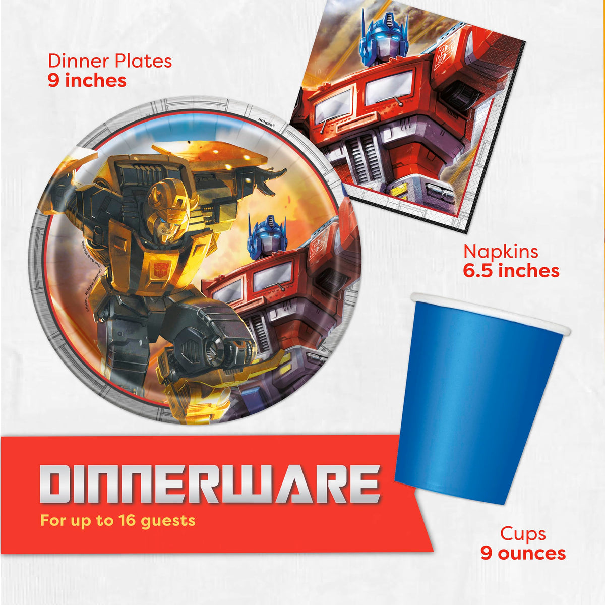 Unique Transformers tattoos provide fun, temporary flair for guests.