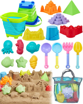 Unistylar foldable bucket for portable beach play and quick setup.