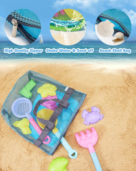 Unistylar mesh bag keeps beach gear organized and dries quickly.