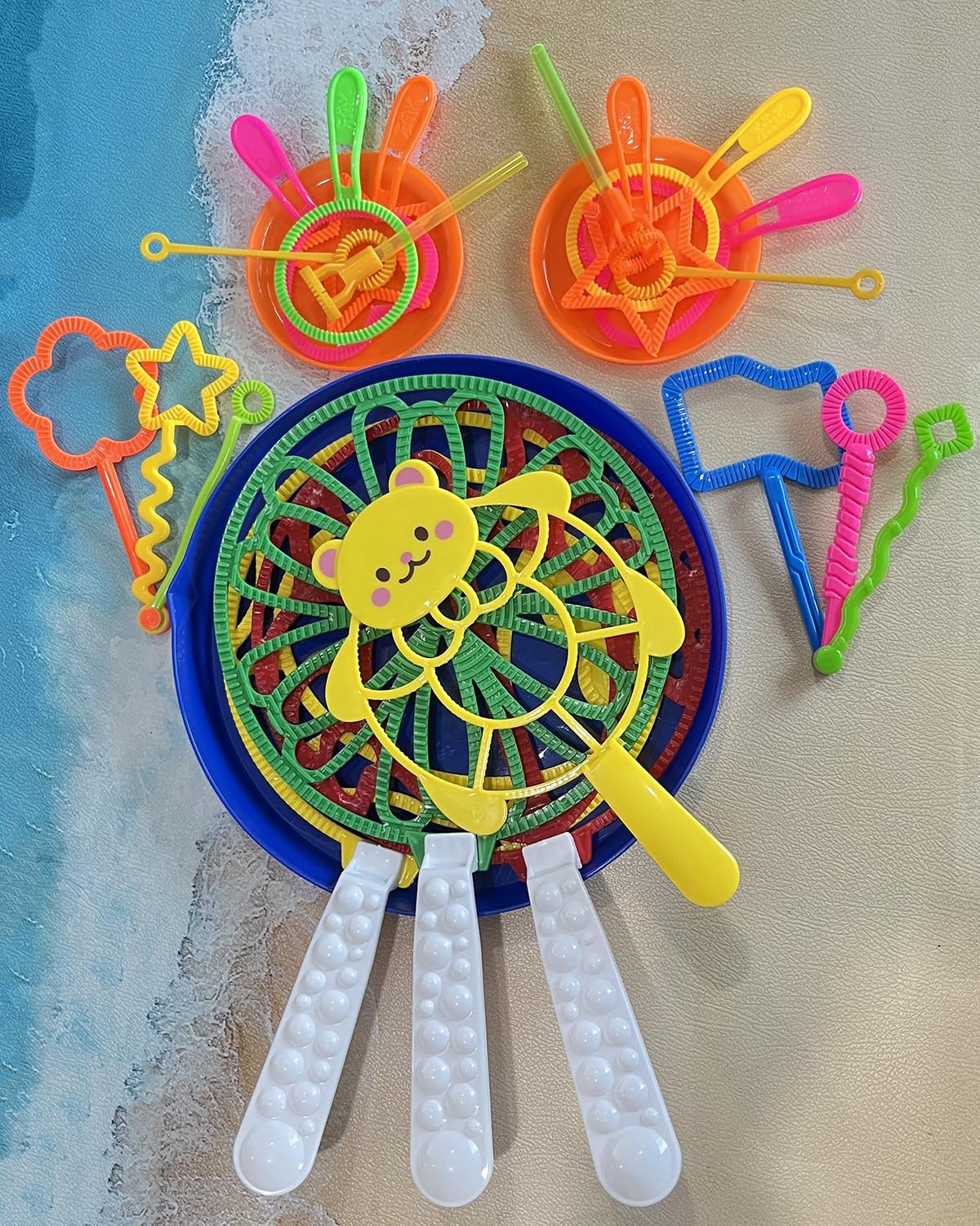 Unistylar colorful bubble wands package invites group outdoor activity.