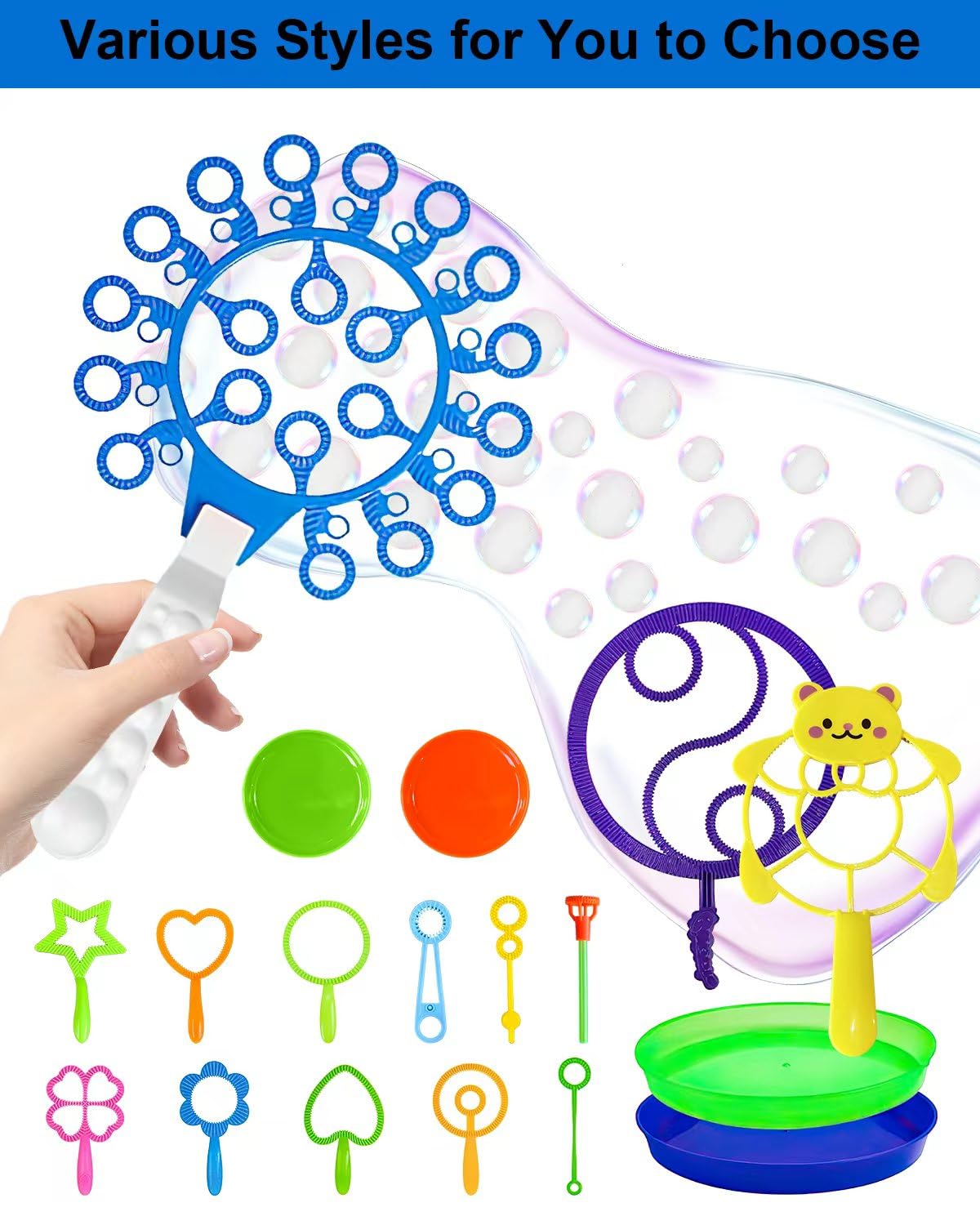 UniStylar Double-handled wand kit helps kids craft larger bubbles easily.