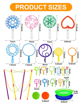 Unistylar giant bubble wands six-pack for big colorful bubbles outside