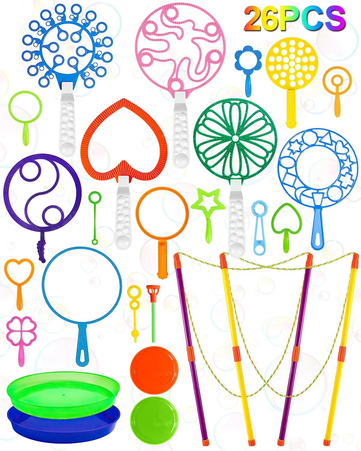 Unistylar giant bubble wands with tray set for outdoor play