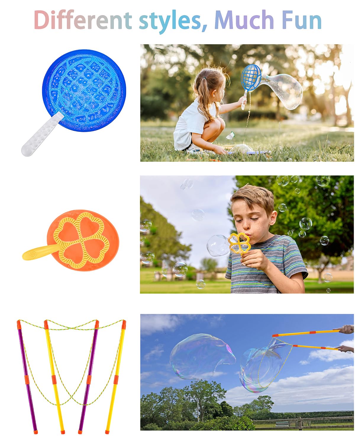 Unistylar medium bubble wands enabling medium size bubbles during play.