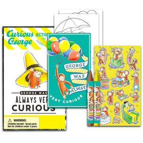Universal All-Access Curious George mini packs sticker sheets, perfect for loot bags.