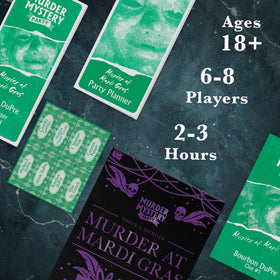 University Games Murder at Mardi Gras character booklets spark improvised dialogue
