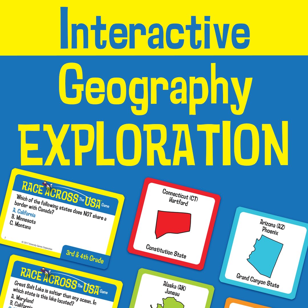 Families and classrooms enjoy collaborative geography learning with University Games Scholastic Race Across the USA.