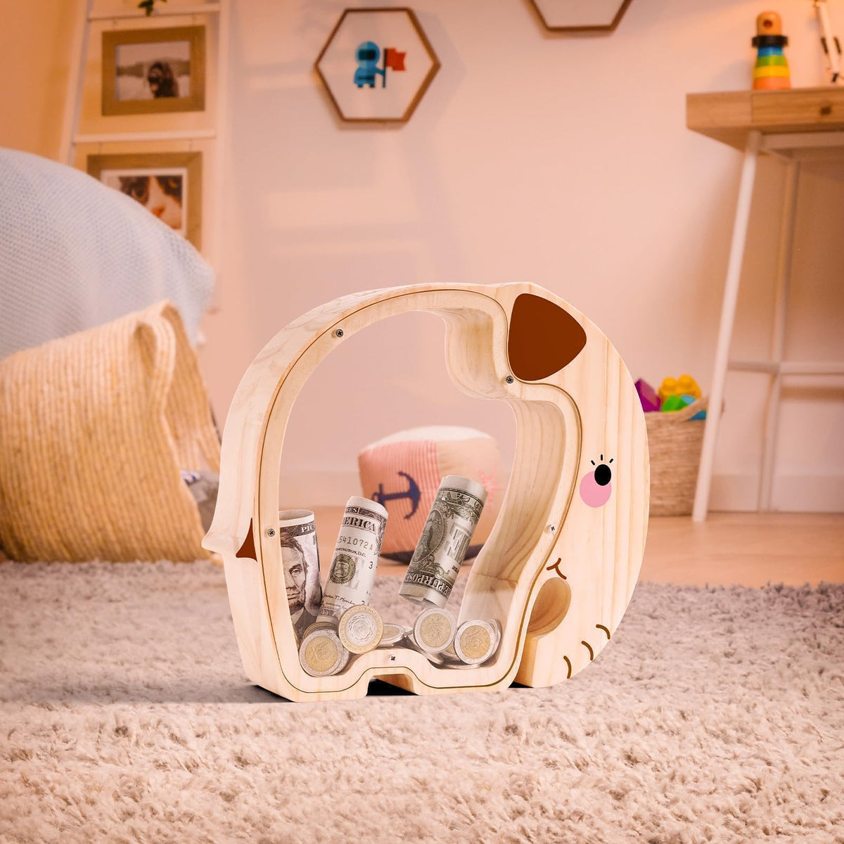Uniwooder wooden elephant piggy bank gift-ready packaging makes gifting easy