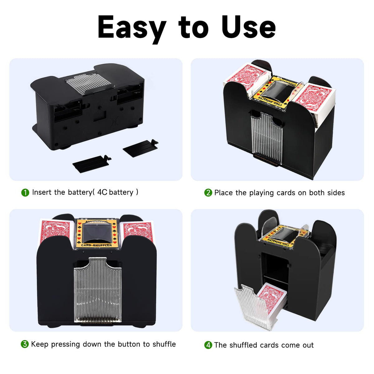 Battery compartment view highlights portable power for party games.