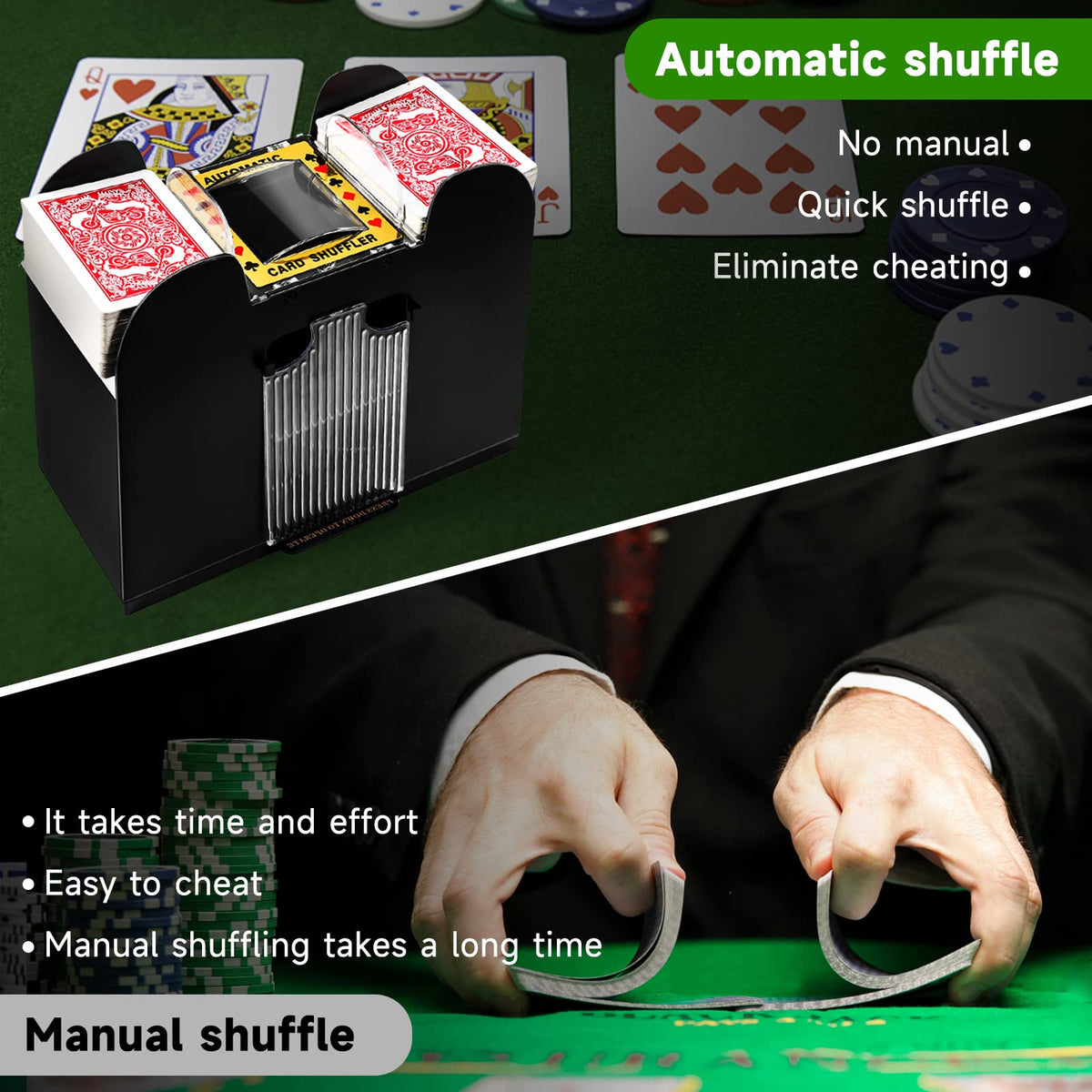 Compact and sturdy ABS construction of the Unniweei shuffler.
